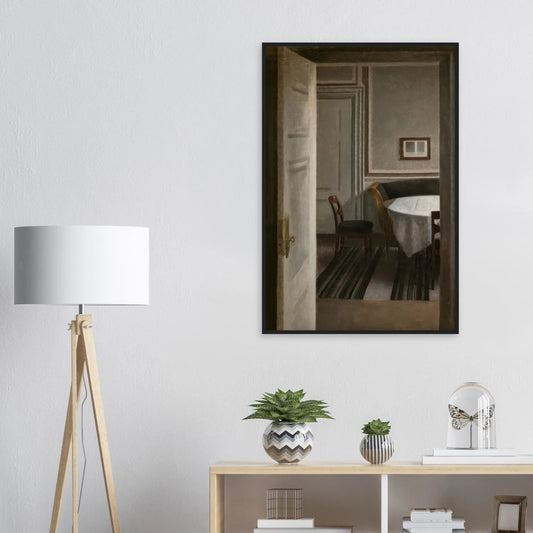 Vilhelm Hammershoi Interior with Open Door Art Print