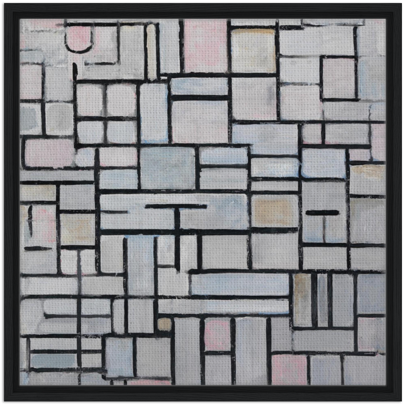 Piet Mondrian - Composition n° IV, 1914 60x60 cm 24x24″ Framed Canvas Black frame
