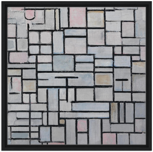Piet Mondrian - Composition n° IV, 1914 60x60 cm 24x24″ Framed Canvas Black frame