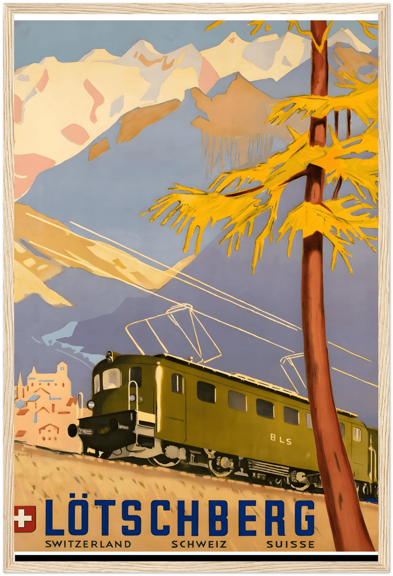 Lotschberg Alps Railway Travel Poster by The Poster Archive