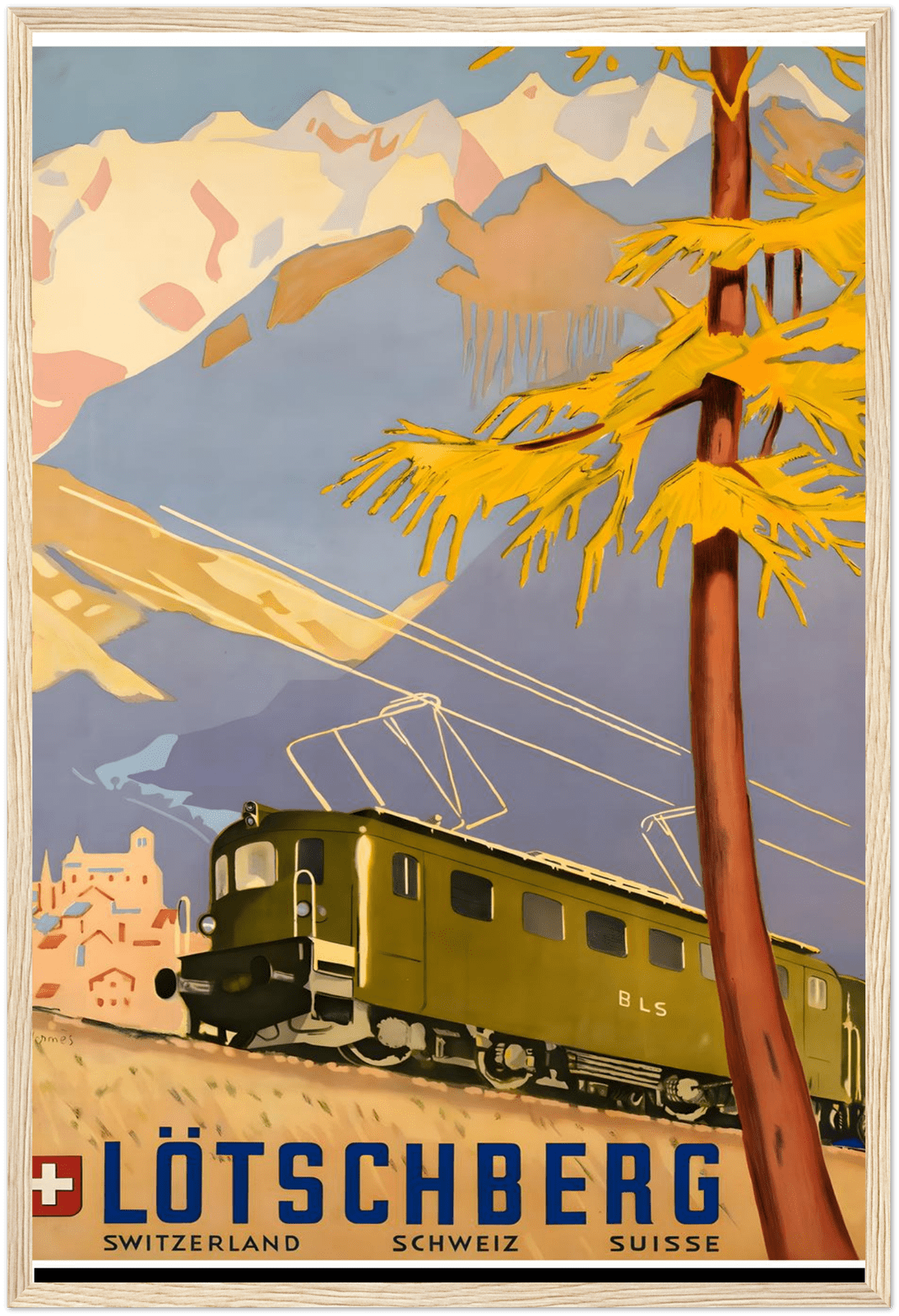 Lotschberg Alps Railway Travel Poster by The Poster Archive