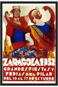 Zaragoza Fiesta Poster, 1932 12x18 Premium Matte Framed Black