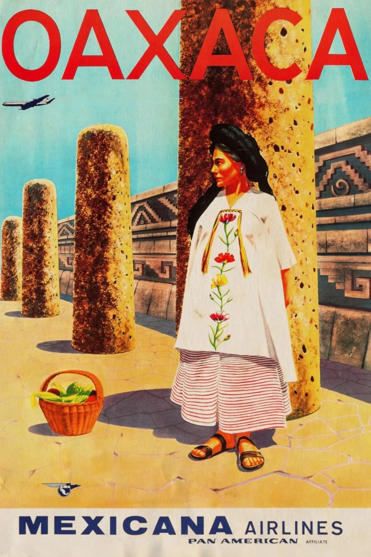 Oaxaca Mexico Travel Poster, 1950s