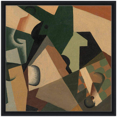 Juan Gris Glass and Checkerboard, 1917 60x60 cm 24x24″ Framed Canvas Black frame