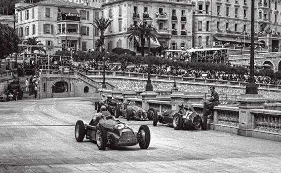 Grand Prix cars racing through Monaco, 1950